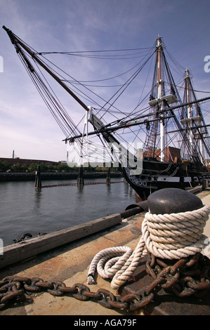 USS Constitution Ironsides Old à quai à Charlestown MA Banque D'Images