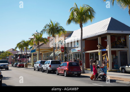 Le vieux San Carlos Blvd à Fort Myers Beach, dans le sud-ouest de la Floride Banque D'Images