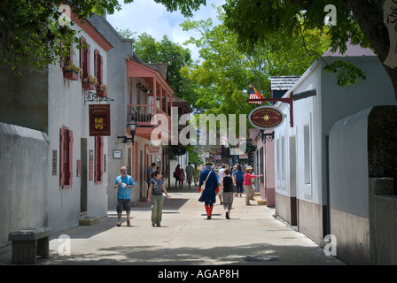 Historique Le long de la rue St George St Augustine en Floride Banque D'Images