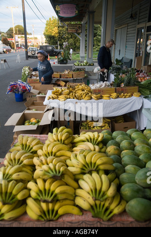 Samedi marché de fermiers Honokaa Hamakua Coast Island of Hawaii Banque D'Images