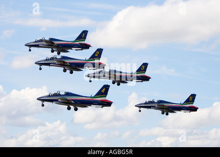 Frecce Tricolori trois flèches de couleur l'équipe de démonstration de voltige aérienne de précision pour l'Armée de l'air italienne Banque D'Images