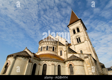 Église abbatiale, Preuilly-sur-Claise (37290), France. Banque D'Images