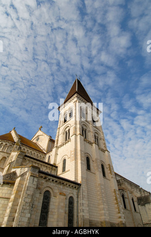 Église abbatiale, Preuilly-sur-Claise (37290), France. Banque D'Images