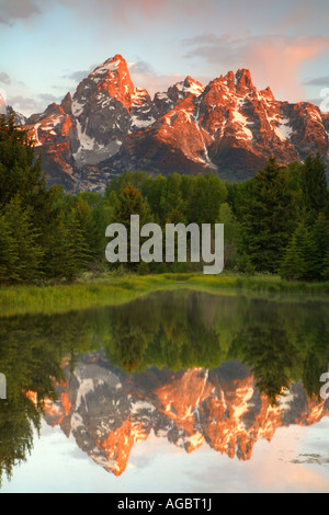 Le Teton vont de l'atterrissage Schwabacher Parc National de Grand Teton Wyoming Banque D'Images