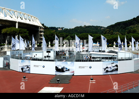 Le Pit Lane Park 2007 - F1 BMW Sauber dans le Stadio dei Marmi de Rome - Italie Banque D'Images