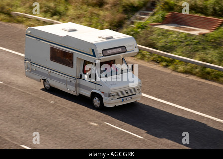 Motor home sur le M62. Banque D'Images