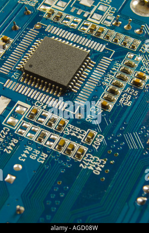 Détail de la carte de circuits imprimés carte vidéo d'ordinateur Banque D'Images