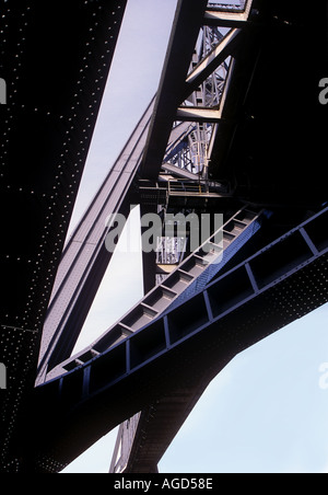 Connel Bridge, détail de pont en acier en porte-à-faux dans les Highlands écossais en écosse au royaume-uni Banque D'Images