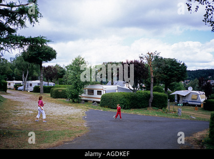 Le Chambon Sur Lignon Hirondelles camping Banque D'Images