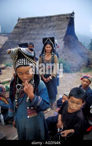 Ikor local de tribus dans les montagnes reculées de l'Amérique du Laos Banque D'Images