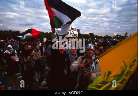 Les jeunes musulmans britanniques protestent contre l'Iraq war Hyde Park Londres Banque D'Images