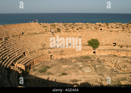 La Libye Leptis Magna Amphitheatre Banque D'Images