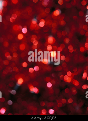 Red christmas lights out of focus Banque D'Images