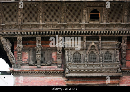 Architecture en bois Nepalise Durbar Square, Katmandou, Népal Banque D'Images