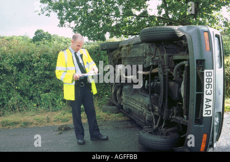 Ford Sierra Accident Banque D'Images