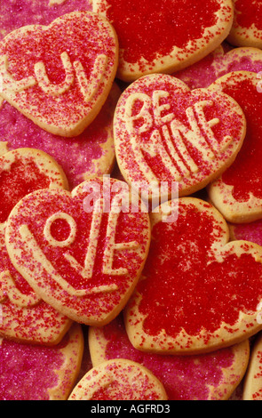 Pile de cookies en forme de coeur Banque D'Images