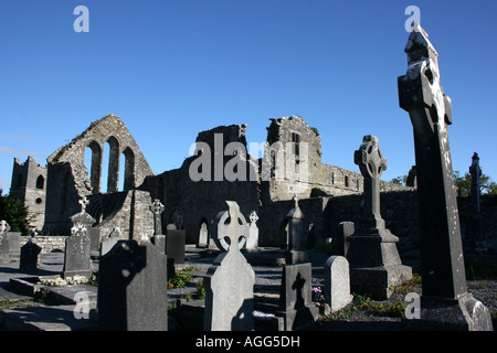 Abbaye de cong et cimetière, Comté de Mayo, Irlande Banque D'Images