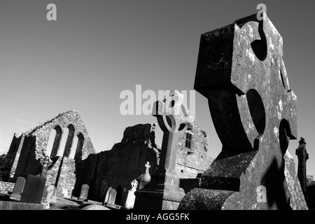 Abbaye de cong et cimetière, Comté de Mayo, Irlande Banque D'Images