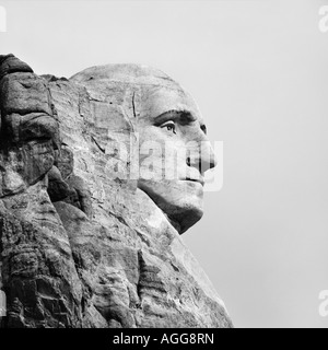 Profil de George Washington à sculpter le Mont Rushmore dans le Dakota du Sud Banque D'Images