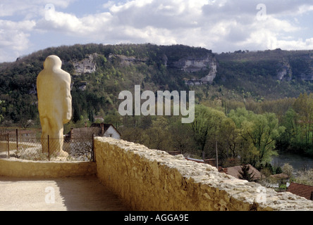 Statue de Cro Magnon homme les Eyzies Banque D'Images