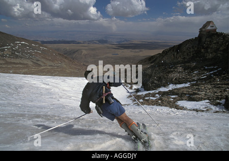 La Bolivie, Chacaltaya, ski de tourisme sur la pente du ciel le plus élevé du monde 5300 mètres Banque D'Images