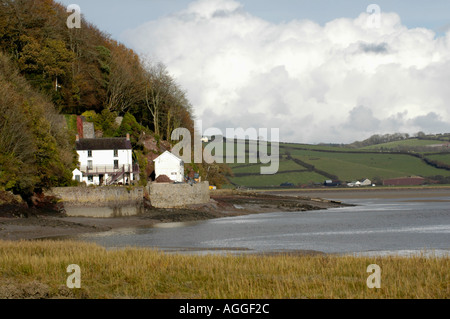 Le Boat House est la dernière maison du poète Dylan Thomas et sa femme Caitlin sur l'estuaire à Carmarthenshire Carmarthen Wales UK Banque D'Images