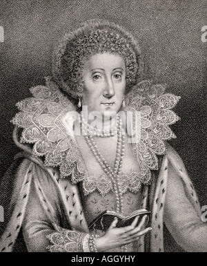 Mary Herbert, née Mary Sidney, comtesse de Pembroke, 1561-1621. Patroness anglais des arts et traducteur. Banque D'Images
