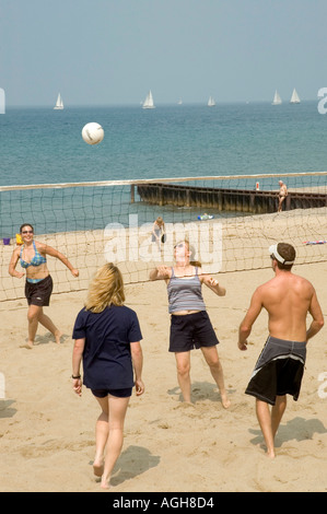 Action de volley-ball de plage Port Huron au Michigan Banque D'Images