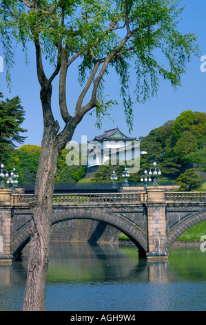 Pont Nijubashi et Imperial Palace, Tokyo, Japon Banque D'Images