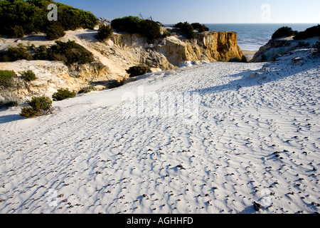 Sable blanc Mazagon Huelva Espagne Banque D'Images