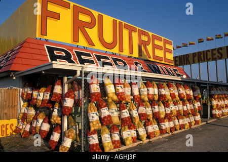 Stand de fruits de la Floride avec orange aussi de la publicité Banque D'Images