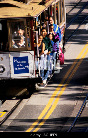 San Francisco, CA, USA, téléphérique en ordre décroissant Hyde Street près de Fisherman's Wharf Banque D'Images