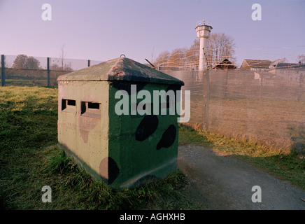 Au musée le village Modlareuth un vestige du mur qui divise l'Allemagne Banque D'Images