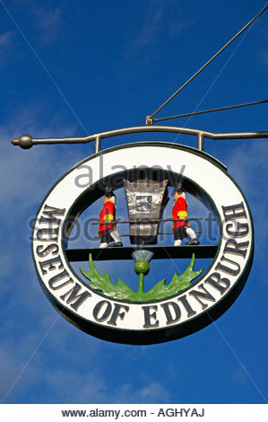 Musée d'Édimbourg signpost Banque D'Images