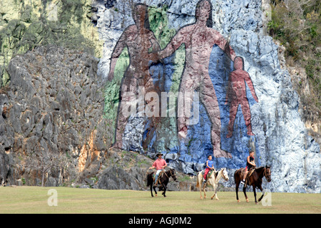 Murale de la Prehistorica, Vallée de Vinales, Pinar del Rio, Cuba Banque D'Images