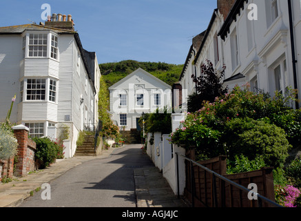 Bâtiments historiques Ebenezer Road juste à côté de tous les saints de la vieille ville de Hastings Street East Sussex Angleterre côte sud Bretagne Banque D'Images