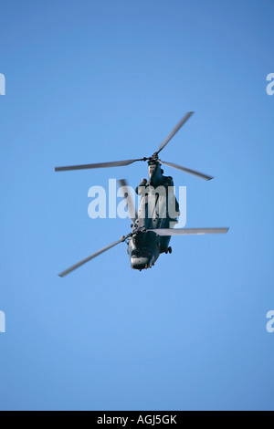 Chinook HC MK 11 effectuant une manœuvre aérienne au salon aéroportuaire de Shoreham, aéroport de Shoreham, West Sussex, Angleterre, Royaume-Uni Banque D'Images