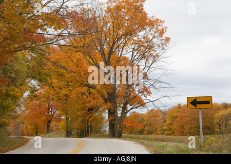 Couleurs d'automne en octobre dans le comté de porte, WI Banque D'Images