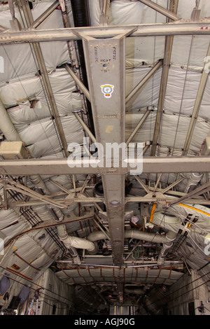 Intérieur du transporteur militaire de fret Lockheed Hercules C-130 K. Banque D'Images