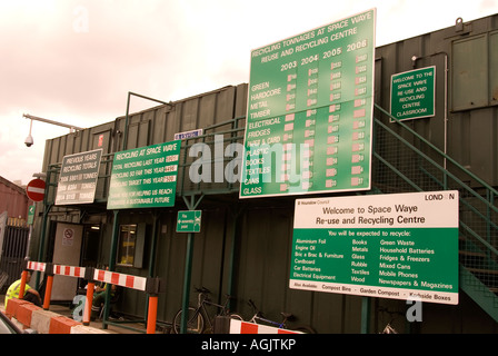 Waye espace recyclage et réutilisation Centre, Feltham, Middlesex, Royaume-Uni. Banque D'Images
