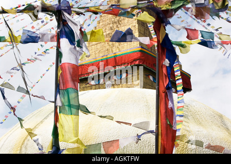 Stupa de Boudhanath, Pashupatinath, Katmandou, Népal Banque D'Images