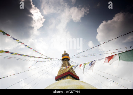 Stupa de Boudhanath, Pashupatinath, Katmandou, Népal Banque D'Images