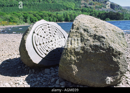 Le lac Derwentwater Cumbria en pierre centenaire Banque D'Images