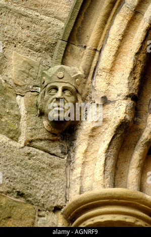 Détail de la façade de l'église cathédrale de St Peter St Wilfrid Diocèse de Ripon Leeds North Yorkshire Banque D'Images