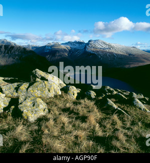 Scafell vu au groupe de Wastwater Seatallan tomba, Parc National de Lake District, Cumbria, England, UK. Banque D'Images