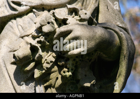 Le Cimetière de Highgate Londres Détail de l'ange de proue Banque D'Images