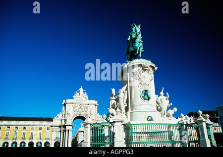 Statue équestre / Lissabon / Reiterstandbild Banque D'Images