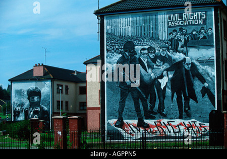 Mur peint chambre / Derry / Bemalte Hauswand Banque D'Images