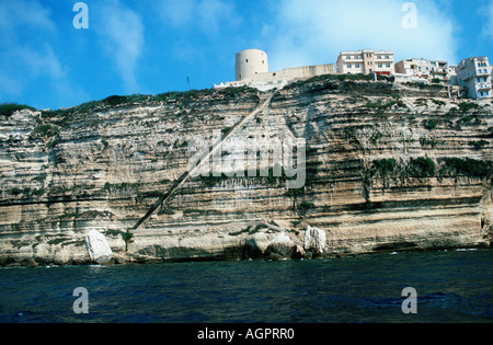Craie Côte / Bonifacio / Kreidefelsenkueste Banque D'Images