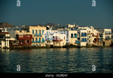 Grèce cyclades Mykonos une vue de la petite Venise de Mykonos Town Banque D'Images